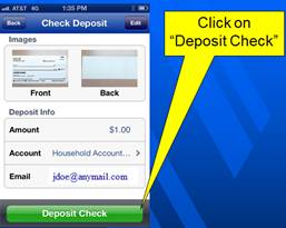 mobile check deposit step six
